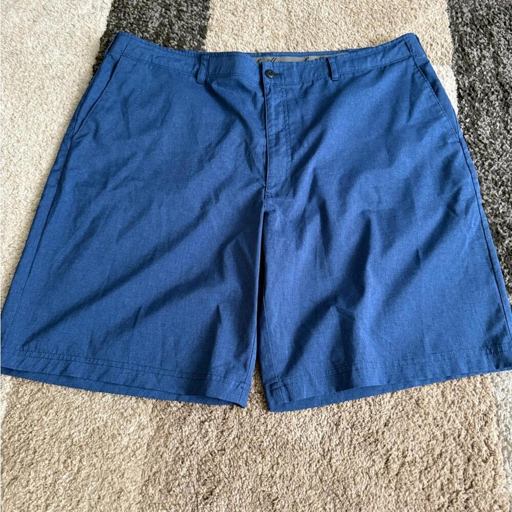 Hogan Classic Navy Flat Front Shorts- 42
